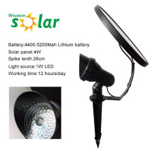 New 1W LED warm White Black Lamp solar spot Light for garden, Solar Energy